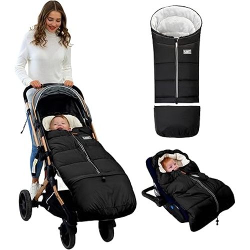 LAT Baby Warm Bunting Bag Universal,Extended and Removable,Stroller Sleeping Bag Cold Weather,Waterproof Toddler Footmuff