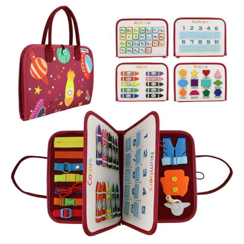 EZ Baby Busy Book for Toddlers 1-3, Montessori Busy Board, Educational Motor Skills Toy