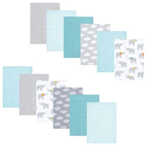 Luvable Friends Hudson Baby Flannel Burp Cloths 12pk Set