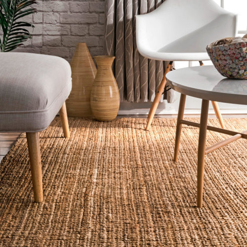 Waring Farmhouse Handmade Flatweave Jute Natural Area Rug