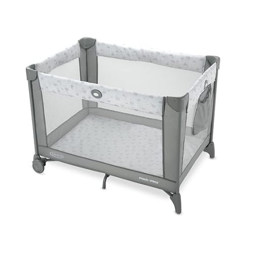 Graco Pack ’n Play Portable Playard, Compact Fold, Mesh Storage Pouch, Lightweight Playpen, Reign