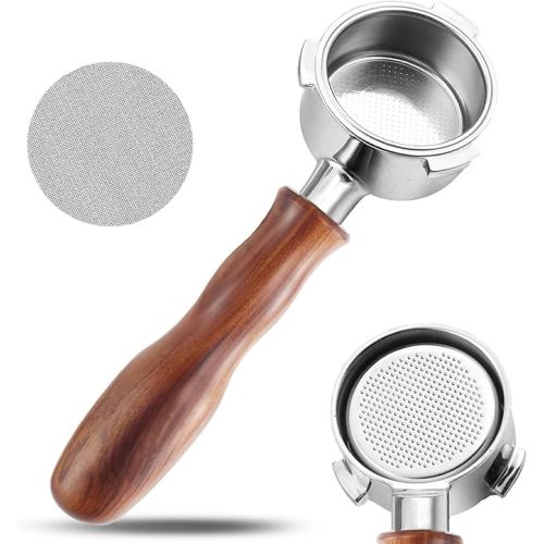 51mm Bottomless Portafilter with Puck Screen, 3 Ears Stainless Steel Head, Compatible with CASABREWS CM5418, 3700Essential, 3700Gense Espresso Machines, Includes 304 Stainless Steel Filter Basket