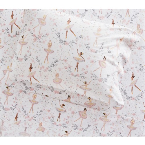 Ballerina Printed Organic Sheet Set & Pillowcases