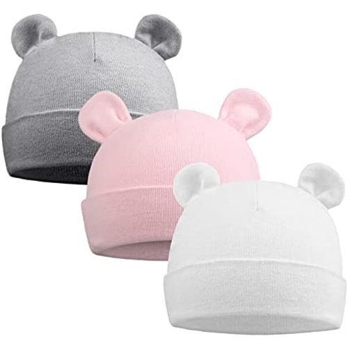 JANGANNSA Baby Newborn Cotton Hat Baby Boys Beanie 0-6Months Infant Girls Hospital Hats
