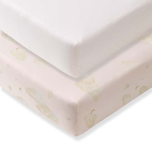 Good Night Sky Organic Cotton Crib Sheets Set of 2 - Ranunculus