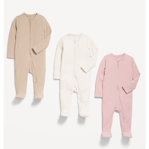 2-Way-Zip Sleep & Play Footed One-Piece 3-Pack for Baby