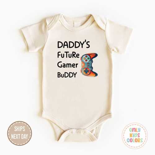 Daddy&#39;s FuTture Gamer Buddy Onesie®, Daddy Buddy Onesie®, New Baby Gift, Toddler Boys Shirt, Baby Announcement, Baby Boy Onesie®
