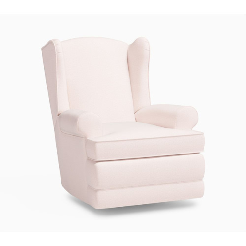 Wingback Power Recliner Performance Plush Chenille Pale Pink