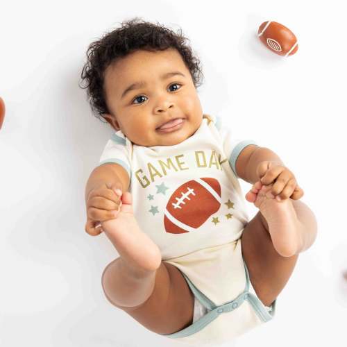 Game Day Football Cotton Baby Onesie