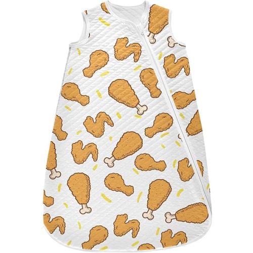 vvfelixl Fried Chickens Baby Sleeping Bag Sleep Sack,Baby Wearable Blanket Sleep Suit for 0-6 Months