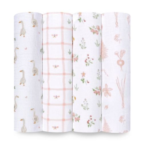 Aden + Anais Essentials Muslin Swaddle Blankets - Country Floral - 4pk