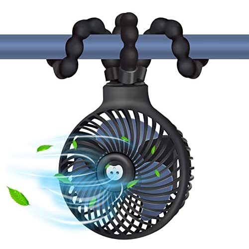 Stroller Fan,Portable Handheld Personal Baby Car Seat Mini Clip-On Fan USB Desk With Flexible Tripod Fan for Camping Outdoor Office Crib Toddler Bed