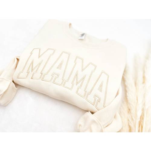 EMBROIDERED Mama Sweatshirt, Birthday gift mama Crewneck, Personalized Sweatshirt, Trendy Crewnecks for Women, Mom gifts, Mother days