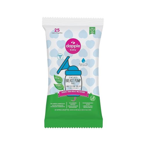 Dapple Baby Breast Pump Cleaner Wipes, Fragrance Free, 25 count