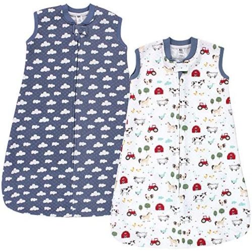 Hudson Baby Unisex BabyPremium Quilted Sleeveless Sleeping Bag and Wearable Blanket