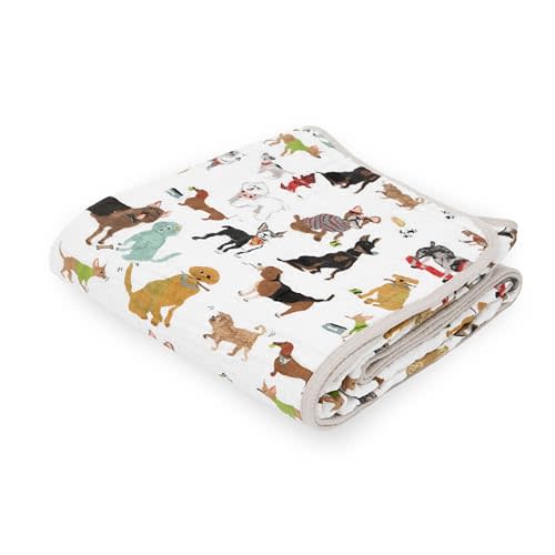 Little Unicorn Original Premium Cotton Quilt | Multi-Layered & Extra-Soft Muslin Fabric |for Babies & Toddlers (Woof)