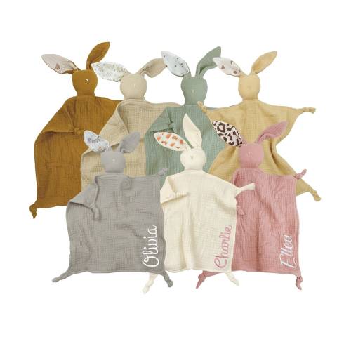 Baby soothing towel/Bunny towel/Easter Gift/Cotton soothing towel/Baby Muslin Comforter /Baby Shower Gift/Baby comforter