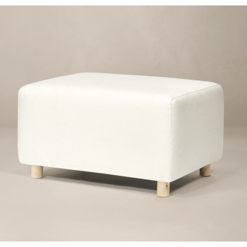 Ollie Ottoman: a Chair and a Half - Stationary Rectangle Ottoman With Wood Legs
