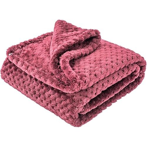 Fuzzy Blanket or Fluffy Blanket for Baby Girl or boy, Soft Warm Cozy Coral Fleece Toddler, Infant or Newborn Receiving Blanket for Crib, Stroller, Travel, Decorative (40Wx60L, M-Coral Red)