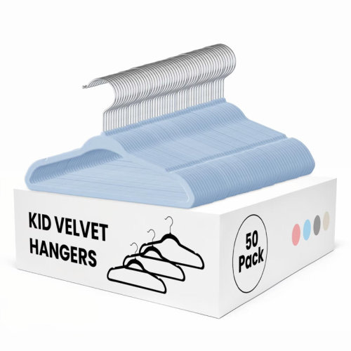 Gemma Violet 30 Pack/50 Pack Kids Velvet Hangers, Non-Slip Space Saving Baby Hanger for Infant & Toddler Clothes, 11 Inch Lightweight Durable Children Hangers for Closet | Wayfair