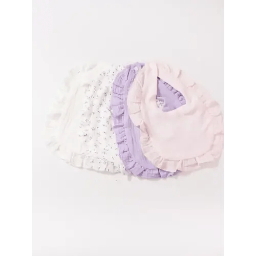 Baby's Solid Color Ruffle Trim Bib, Soft Comfortable Breathable - TikTok Shop