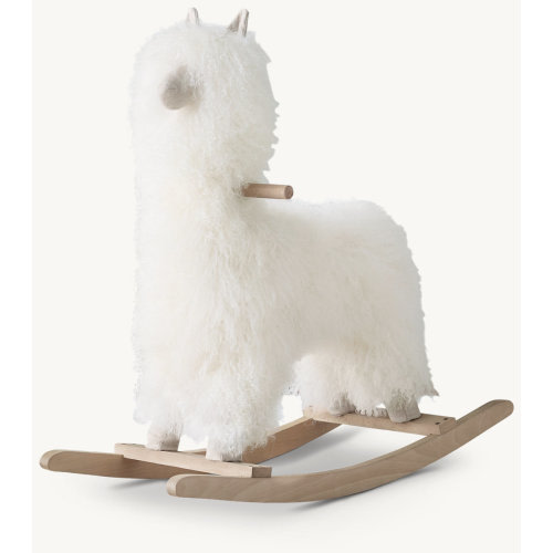 Mongolian Wool Animal Rocker - Alpaca Natural | RH Baby & Child