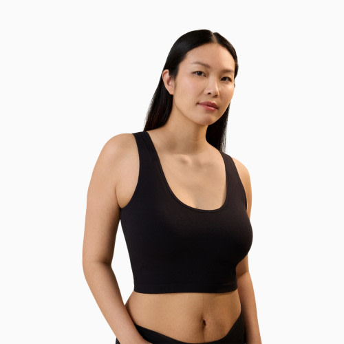 Kindred Bravely Sublime Bamboo Scoop Neck Maternity & Nursing Longline Bra Top - Black, Large Busty