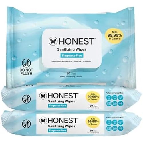 The Honest Company Sanitizing Wipes, Fragrance-Free, Antibacterial, 150ct