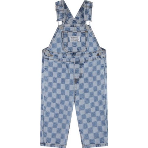 Check Textured Denim Overalls, 18M