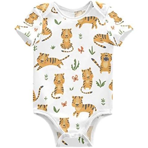 vvfelixl Baby Bodysuits Short Sleeve Cotton Baby Clothes For Boys Funny Baby Suits For Girls 0-24 Months