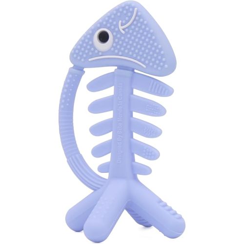 3in1 Infant Toys, Baby Teething Toys 0-3-6-12 Months, Teethers for Babies 3-6 6-12 Months for Teething Relief,Baby Teether Gift,Silicone,Sensory,Baby Toys 0-6 Months,USA Patent Pending,Fish Baby Blue