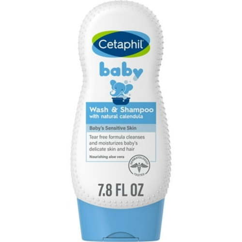 Cetaphil Baby Soothing Wash & Shampoo with Organic Calendula, Tear Free, Hypoallergenic, 7.8 oz