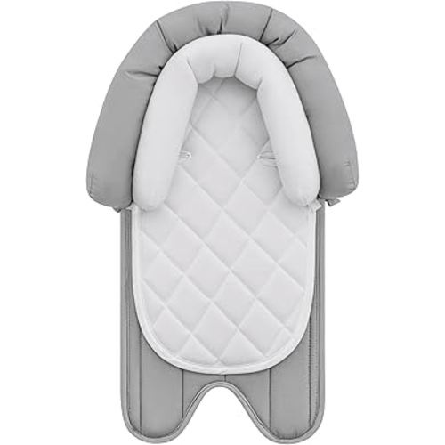 Pro Goleem Infant Car Seat Insert, Babybody Support for Toddler, Soft Minky Preemie Car Seat Insert, 2-in-1 Reversible, Perfect for Carseats, Strollers, Swings, White and Grey