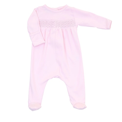 Finley Pink Smocked Footie – The Honey Hole