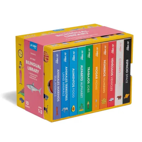 My First Bilingual Library: A Spanish-English Vocabulary Board Book Set of Colors, Numbers, Animals, ABCs, and More (Sí Sabo Kids)