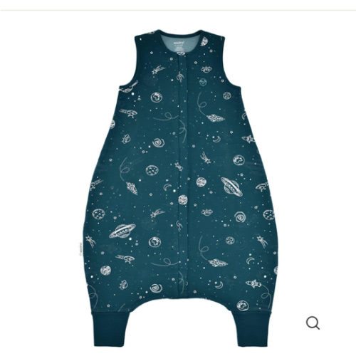 4 Season® Baby Sleep Bag with Feet, Merino Wool & Organic Cotton, Space - GLOW IN THE DARK