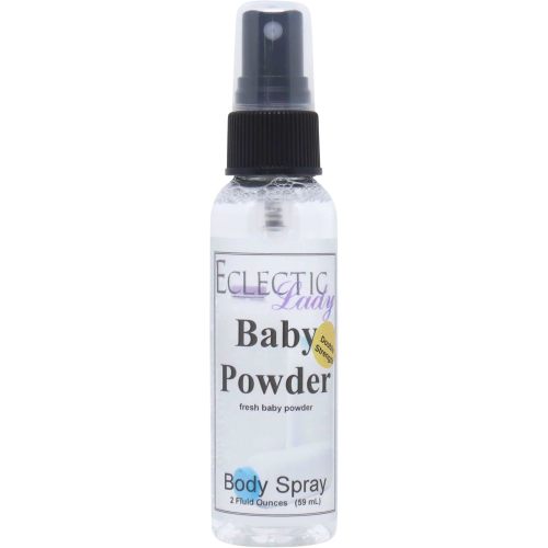 Eclectic Lady Baby Powder Body Spray, Double Strength, 2 ounces, Body Mist for Women with Clean, Light & Gentle Fragrance, Cologne with Soft, Subtle Aroma For Daily Use