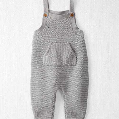 Heather Grey Baby Organic Cotton Sweater Knit Overalls | Carter’s Oshkosh Canada