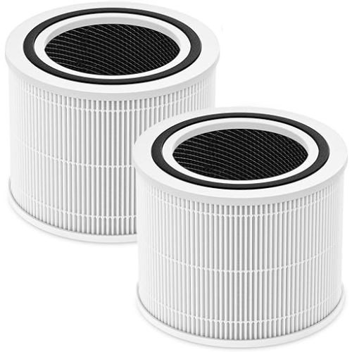Core 300 Replacement Filter for LEVOIT Core 300 Core300-P Core 300S Core 300S/P VortexAir Air Purifier, Core 300-RF, 3-in-1 H13 Grate True HEPA Activated Carbon, 2 Pack, White,Core 300-P