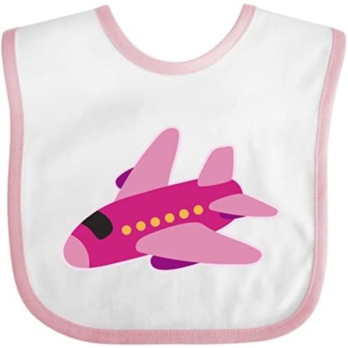 inktastic Girls Pink Airplane Pilot Baby Bib