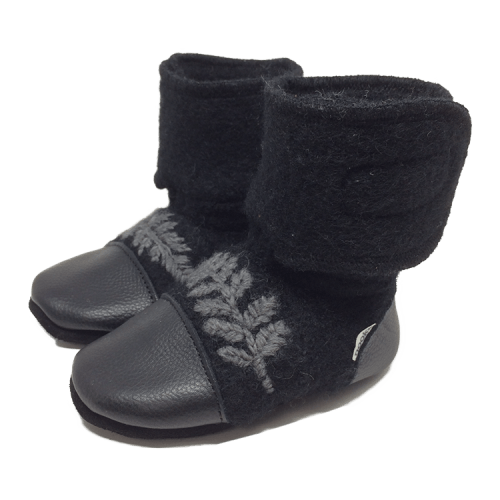 Starling Embroidered Felted Wool Booties