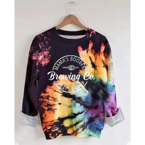Mama's Boobery Breastfeeding Nursing Tie Dye Sweatshrt