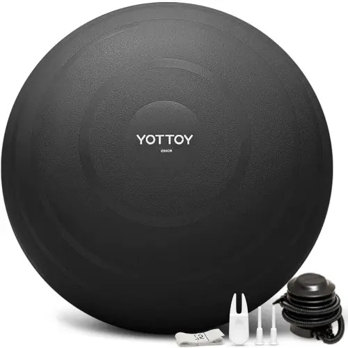 YOTTOY Anti-Burst Exercise Ball for Working Out, Yoga Ball for Pregnancy,Extra Thick Workout Ball for Physical Therapy,Stability Ball for Ball Chair Fitness with Pump