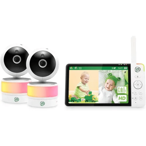 LeapFrog 2-Camera Color Night Vision Video Baby Monitor with 7" HD 720p Display, Split Screen, 360 Pan & Tilt, 8X Zoom, Night Light, Humidity & Temperature Sensor, Up to 1000ft Long Range: LF920-2HD