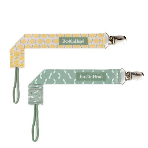 BooginHead Universal Pacifier Clips, Infant Toddler Boys and Girls, Lemons Leaves