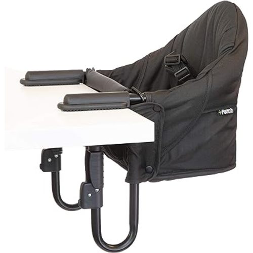 Guzzie+Guss Portable Clip on High Chair for Baby Seat - Folding and Easy Setup for Travel, Home, Restaurants, Picnics - Machine Washable Fabric - Black