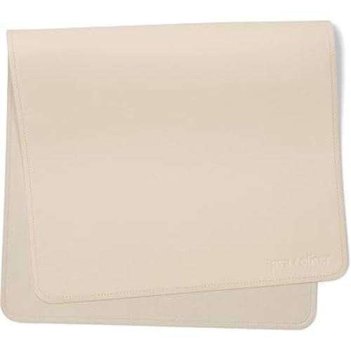 Vegan Leather Baby Changing Mat (16 X 30 in) - Multipurpose Wipeable and Portable Diaper Changing Pad - Foldable for Travel (Cream)