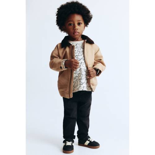 Size: 12-18 months - CORDUROY-COLLAR CANVAS JACKET