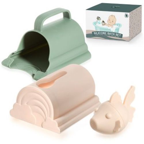 Bath Spout Cover & Baby Bath Rinse Cup Set- Soft Silicone Bathtub Faucet Safety Guard For Kids & Baby Bath Rinse Cup, Universal Fit