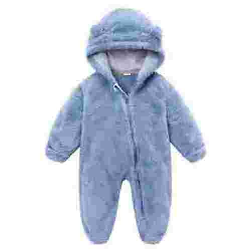 Mikilon Newborn Baby Fleece Footie Snowsuit Winter Bunting Onesie Cartoon Warm Hooded Romper Jumpsuit Outfits For Girls Boys Pajama Onesie for Baby Girls 0-3 Months Blue 2023 Deal